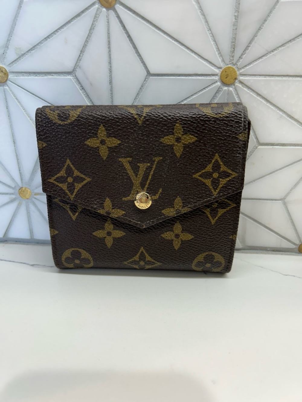 Louis Vuitton Monogram Compact Wallet in Brown and Gold
